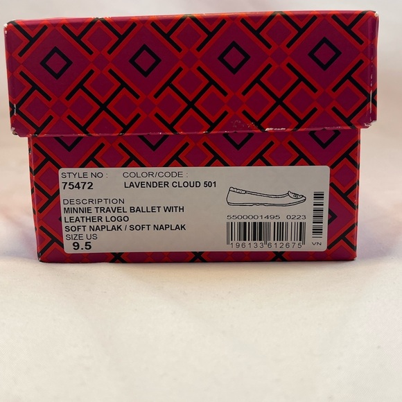 Tory Burch Minnie Travel Ballet in lavender cloud, size 9.5, BNIB,MSRP$228 - Picture 9 of 12